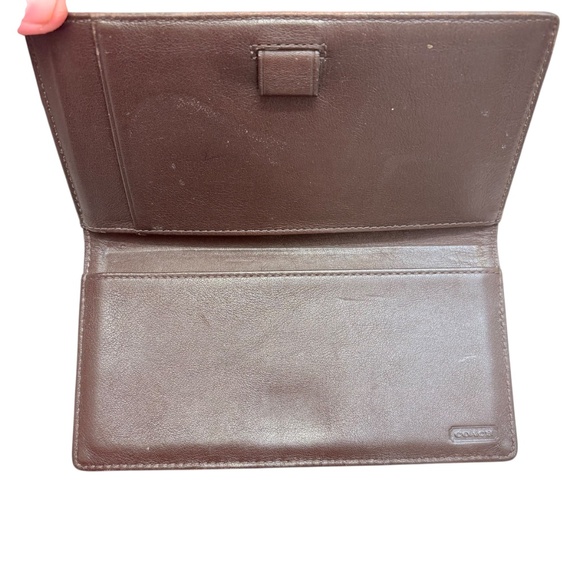 Coach vintage brown leather slim checkbook wallet - Picture 6 of 6